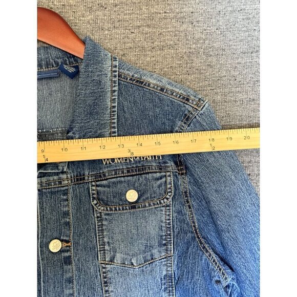 Women Of Faith Denim Button Down Jean Jacket Size XL - Picture 6 of 11